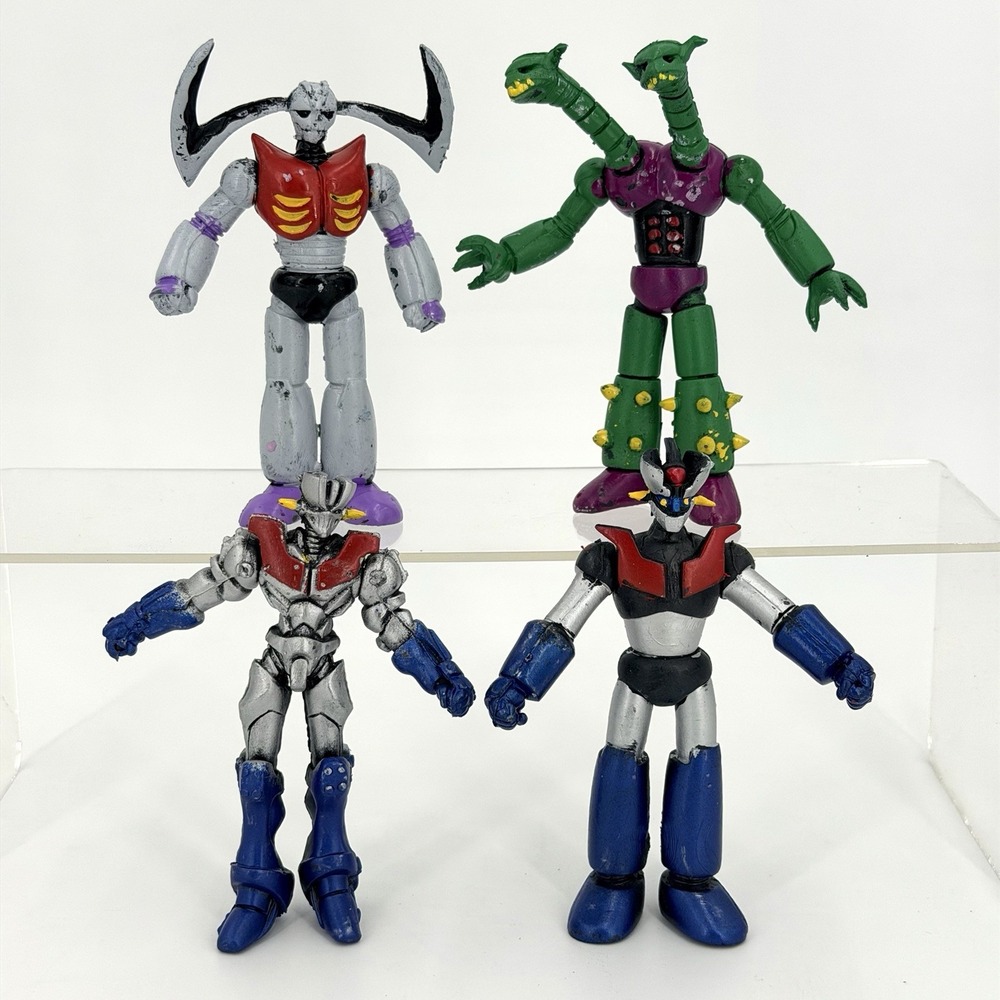 Rare! Mazinger Z  Set Of 4 Figures Vintage Mexican Bootleg Mazor Z Garada K7